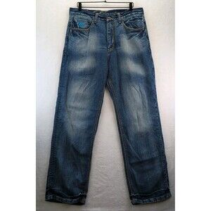 Eight 732 8732 Baggy Y2K Hip Hop Jeans Street wear Distressed Men's 36x34
